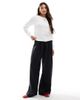 Vila Vila longsleeve textured knit sweater in white - 3