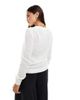 Vila Vila longsleeve textured knit sweater in white - 4