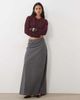 Vila VILA maxi skirt in black plaid print-Navy - 1