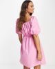 Vila Vila mini dress with cut-out in bright pink - 2