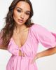 Vila Vila mini dress with cut-out in bright pink - 3