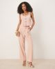 Vila Vila pleat front tailored wide leg pants in peach whip - part of a set-pink - 1