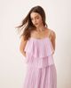 Vila VILA pleated ruffle layer cami maxi dress in orchid pink - 4