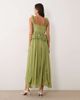 Vila VILA ruffle strap chiffon maxi dress in deep sage-Green - 3