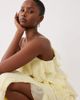Vila VILA ruffled cami maxi dress with leg slit in pastel yellow - 4