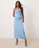 Vila Vila satin cowl neck maxi dress in blissful blue - 1