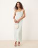 Vila Vila satin cowl neck maxi dress in light green - 1