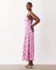 Vila VILA satin cowl neck maxi dress in pale pink delicate floral print - 1