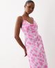 Vila VILA satin cowl neck maxi dress in pale pink delicate floral print - 2