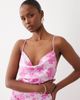 Vila VILA satin cowl neck maxi dress in pale pink delicate floral print - 3
