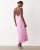 Vila VILA satin cowl neck maxi dress in pale pink delicate floral print - 4