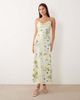 Vila VILA satin cowl neck maxi dress in pastel yellow floral print - 1