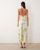 Vila VILA satin cowl neck maxi dress in pastel yellow floral print - 2