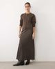 Vila Vila satin maxi skirt in brown check print - 1
