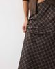 Vila Vila satin maxi skirt in brown check print - 4