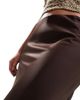 Vila Vila satin maxi skirt in chocolate brown - 2