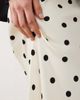Vila VILA satin maxi skirt in cream and black polka dot-White - 4