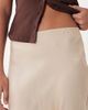 Vila Vila satin midi skirt in sand-Neutral - 3