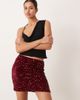 Vila Vila sequin mini skirt in dark red - 1