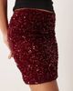 Vila Vila sequin mini skirt in dark red - 2