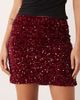 Vila Vila sequin mini skirt in dark red - 4