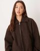 Vila VILA smart brushed bomber jacket in chocolate brown - 2