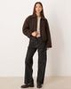 Vila VILA smart brushed bomber jacket in chocolate brown - 4