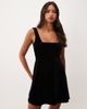 Vila Vila square neck sleeveless velvet mini dress in black - 2