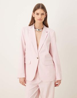 Vila VILA tailored blazer in cherry blossom pink -set