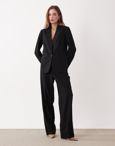 Vila VILA tailored straight leg pants in black - part of a set