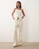 Vila VILA tailored wide leg pants in cream - part of a set-White - 1