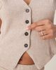 Vila Vila textured jersey vest in light heathered natural - part of a set-Neutral - 4