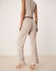 Vila Vila textured jersey wide leg pants in light heathered natural - part of a set-Neutral - 3