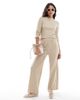 Vila Vila textured wide leg pants in cream - part of a set-White - 1