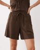 Vila Vila tie waist loose shorts in brown - part of a set - 1