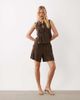 Vila Vila tie waist loose shorts in brown - part of a set - 2