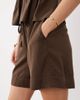 Vila Vila tie waist loose shorts in brown - part of a set - 4