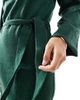 Vila Vila turtle neck mini sweater dress with tie waist in green - 2
