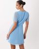 Vila VILA waist detail short sleeve mini dress in solid blue - 2