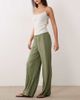 Vila Vila wide leg plisse pants in oil green - part of a set - 2