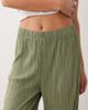 Vila Vila wide leg plisse pants in oil green - part of a set - 3