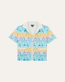 Vilebrequin Boy's Tahiti Turtles Open Front Shirt