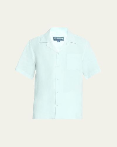 Vilebrequin Men's Linen Pocket Camp Shirt