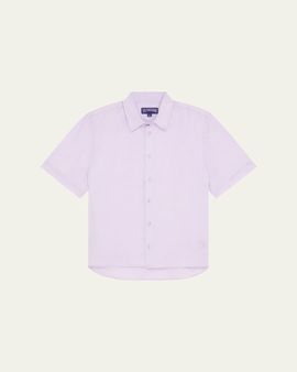 Vilebrequin Men's Short-Sleeve Button-Down Linen Shirt