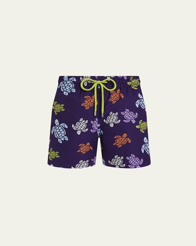 Vilebrequin Men's Tortues Micro-Perforated Ultra-Light Swim Trunks