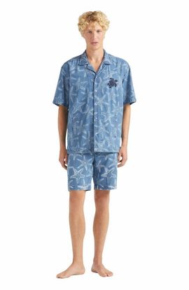 Vilebrequin Vilebrequin Men's Starfish Light Printed Denim Bowling Shirt