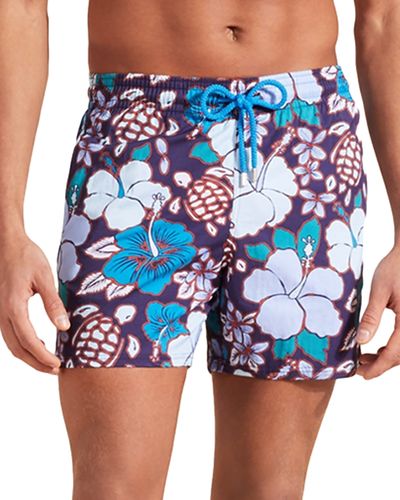Vilebrequin Vilebrequin Moorise Tropical Turtles Stretch 4.5 Inseam Swim Trunks