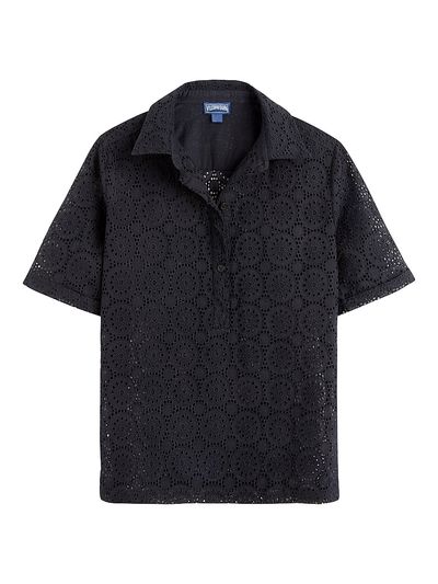 Vilebrequin Women's Broderie Anglaise Short-Sleeve Shirt
