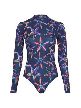 Vilebrequin Women's Disco Stars Mock Turtleneck One-Piece Rashguard