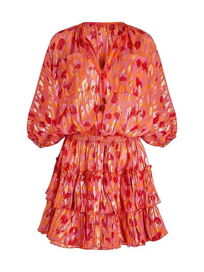 Vilebrequin Women's New Leopard Metallic Balloon-Sleeve Minidress